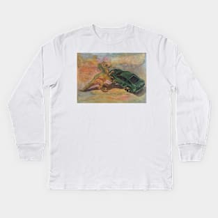 Dinosaur Toy with Car Kids Long Sleeve T-Shirt